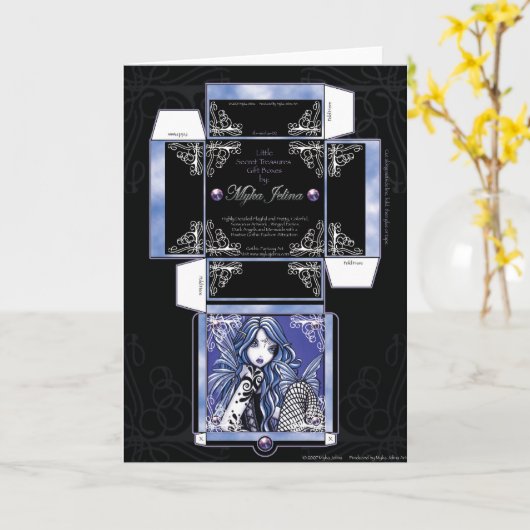 "Misha" geschenkdoos Kaart Vlinderfee (Gele Bloem)