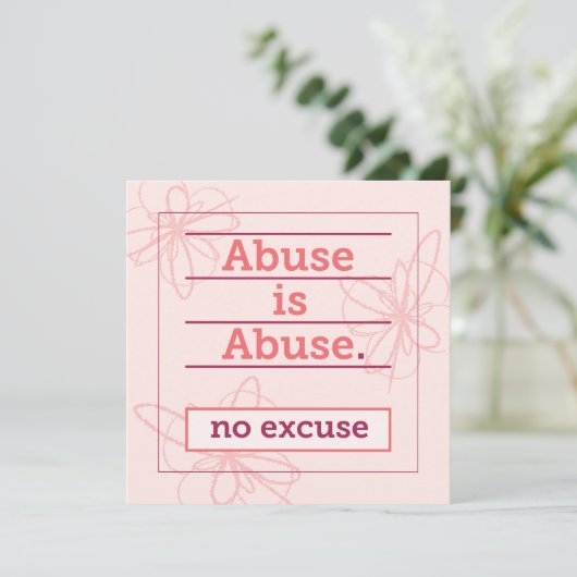 Mishandeling is mishandeling, geen excuus overlevi (Staand voorkant)