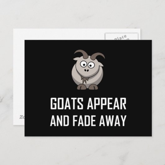 Mishoorde tekstgeiten verschijnen en verdwijnen we briefkaart (Voorkant / Achterkant)