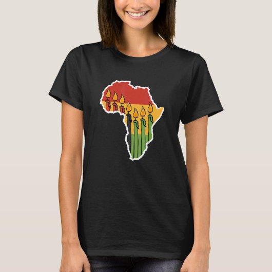 Mishumaa Continent Candles Kwanzaa T-shirt (Voorkant)