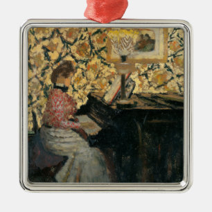 Misia op de Piano Metalen Ornament