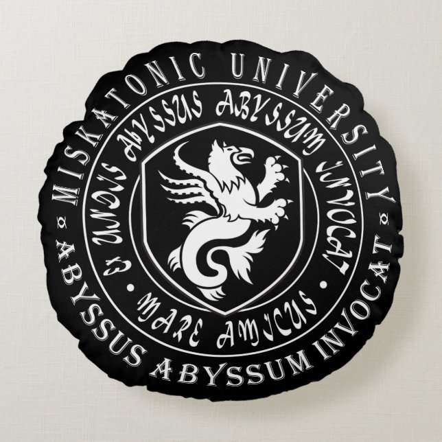 Miskatonic Gift - Miskatonic University Logo Rond Kussen (Voorkant)