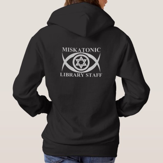 MISKATONIC LIBRARY STAFF HOODIE (Achterkant)