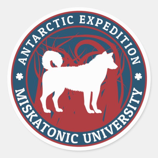 Miskatonic University Antarctic Expedition Ronde Sticker (Voorkant)