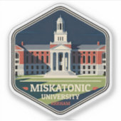 Miskatonic University Arkham Vintage Travel Badge Sticker (Voorkant)