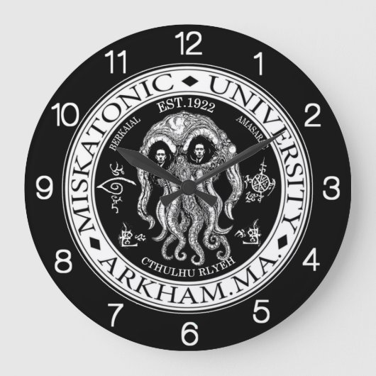 Miskatonic University CTHULHU HP LOVECRAFT CLOCK Grote Klok (Voorkant)
