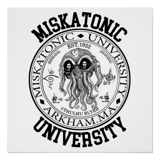 Miskatonic University CTHULHU HP LOVECRAFT Poster (Voorkant)