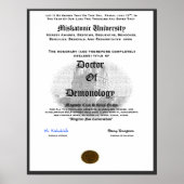Miskatonic University Doctor in de Demonolgy Poster (Voorkant)