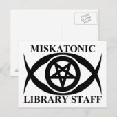 MISKATONISCH BIBLIOTHEEKPERSONEEL BRIEFKAART (Voorkant / Achterkant)