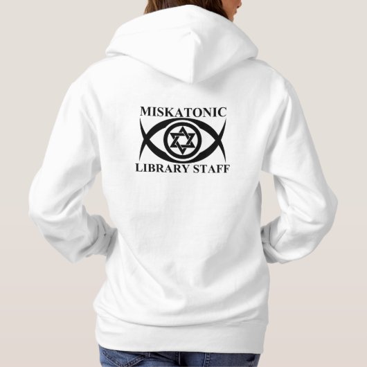 MISKATONISCH BIBLIOTHEEKPERSONEEL HOODIE (Achterkant)