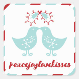 Miskelzen Kussen Kuikens Mr & Mrs 1e Kerstmis Vierkante Sticker