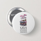 Miskit - Sparen de Bibliotheken van de School van Ronde Button 5,7 Cm (Voorkant /achterkant)