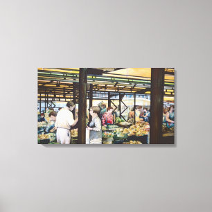 Miskolc's Boerenmarkt Hongarije Canvas Afdruk