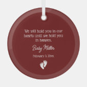 Miskraam / Baby Loss Memorial Glas Ornament (Voorkant)