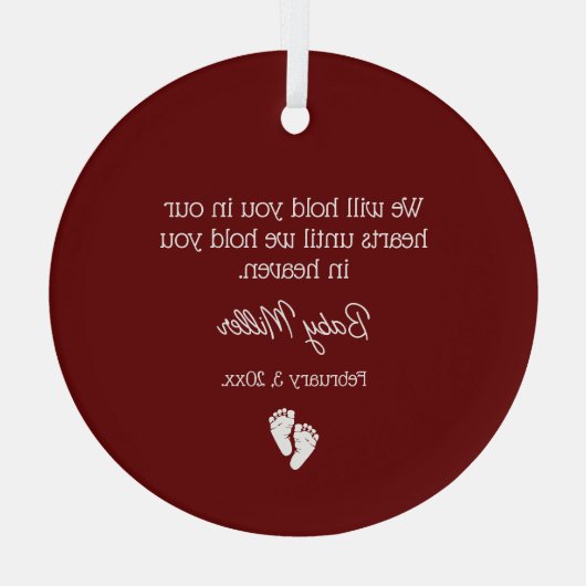 Miskraam / Baby Loss Memorial Glas Ornament (Achterkant)