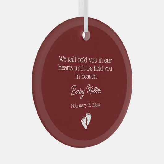 Miskraam / Baby Loss Memorial Glas Ornament (Voorkant Rechts)