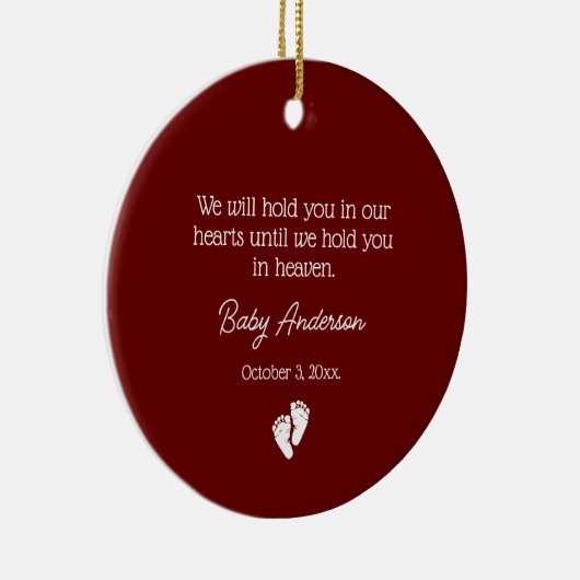 Miskraam / Baby Verlies Memorial echografie Foto Keramisch Ornament (Rechts)