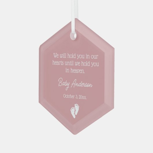 Miskraam / Baby Verlies Memorial Kerstmis Glas Ornament (Voorkant links)