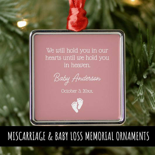 Miskraam / Baby Verlies Memorial Kerstmis Metalen Ornament
