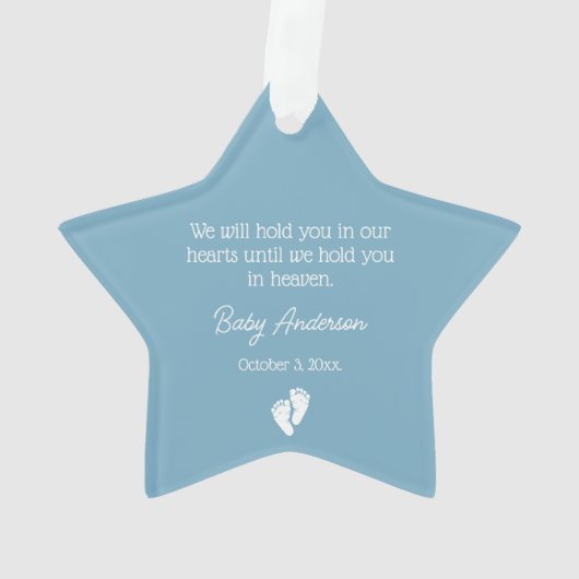 Miskraam / Baby Verlies Memorial Kerstmis Ornament (achterkant)