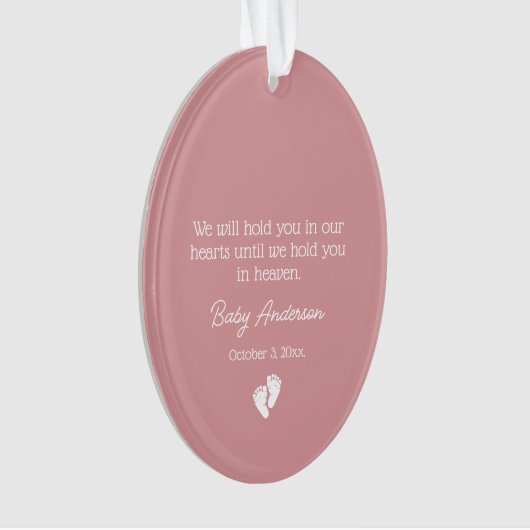 Miskraam / Baby Verlies Memorial Kerstmis Ornament (voorkant)