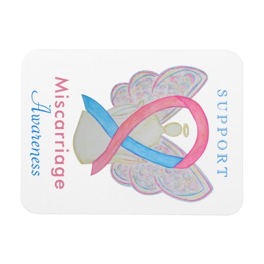 Miskraam Bewustzijn Lint Art Engel Magneten (Horizontaal)