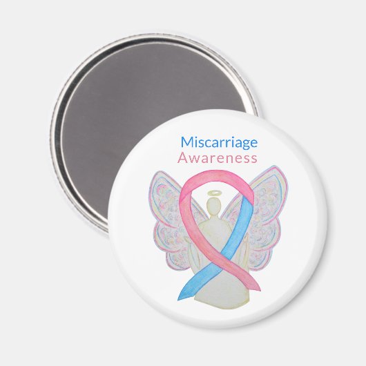 Miskraam Bewustzijn Lint Engel Art Magneten (Voorkant / Achterkant)