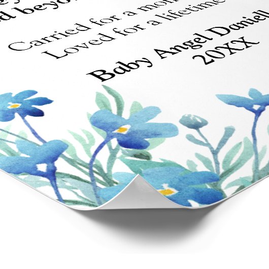 Miskraam Condoleance Vergeet me niet Baby Angel Poster (Hoek)