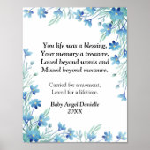 Miskraam Condoleance Vergeet me niet Baby Angel Poster (Voorkant)