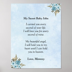 Miskraam condoleancebrief aan mijn baby jongen eng poster