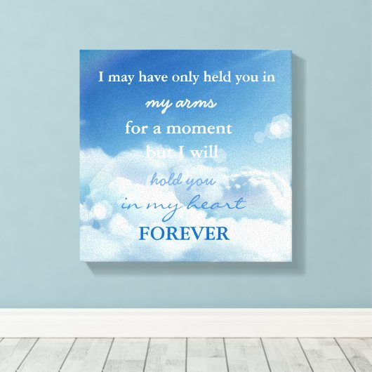 Miskraam/doodgeboren Verlies Memorial Canvas Afdruk (Insitu (Houten vloer))