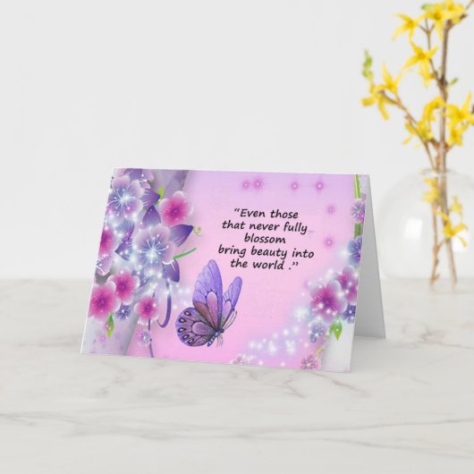 Miskraam Sympathiekaart/Doodgeboorte Kaart (Gele Bloem)