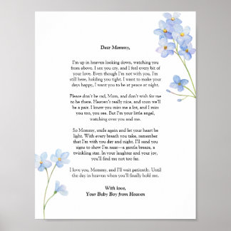 Miskraam Vergeet me niet Floral Verlies van Baby G Poster