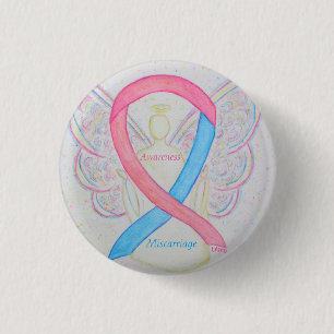 Miskramen van bewustzijn Ribbon Angel - aangepaste Ronde Button 3,2 Cm
