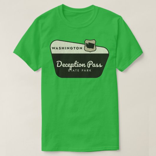 Misleiding Pass State Park Washington Welkomstbord T-shirt (Design voorkant)