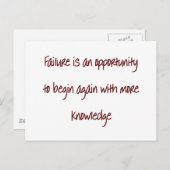 mislukking briefkaart (Voorkant / Achterkant)