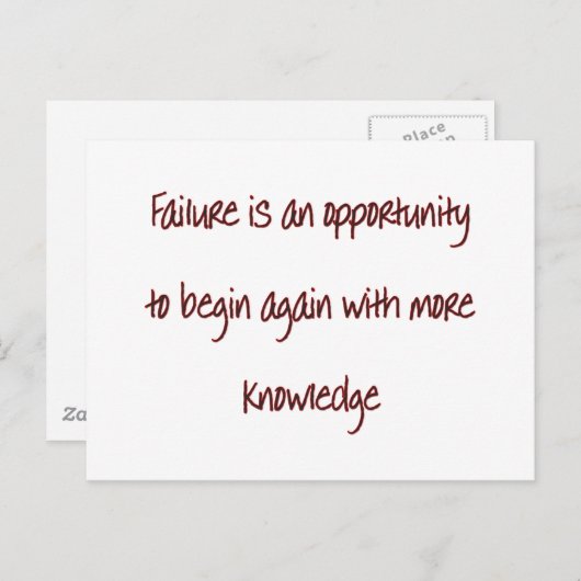 mislukking briefkaart (Voorkant / Achterkant)