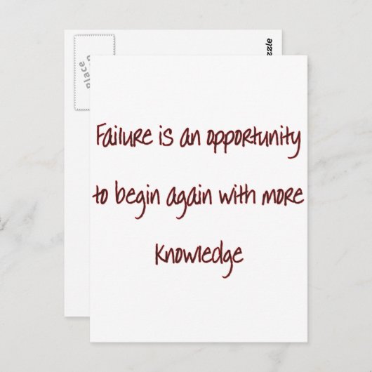 mislukking briefkaart (Voorkant / Achterkant)