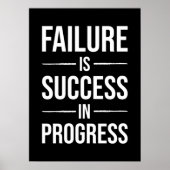 Mislukking is een succes in uitvoering - Motivatie Poster (Voorkant)