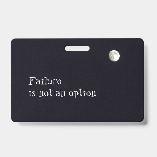 Mislukking is geen optie gepersonaliseerd badge (Voorzijde)