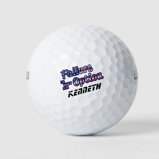 Mislukking is geen optie in Amerikaanse kleuren. Golfballen (Voorkant)