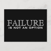 Mislukking is geen optie - zwart-wit briefkaart (Voorkant)
