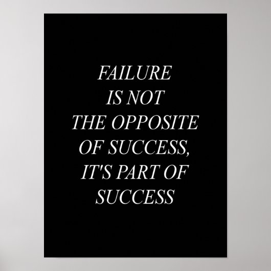 mislukking is niet het tegenovergestelde van succe poster (Voorkant)