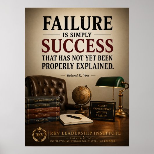 Mislukking Is Simpelweg Succes Grappige Leiderscha Poster (Voorkant)