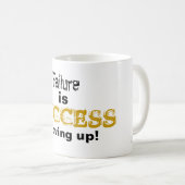 Mislukking is succes dat omhoog beweegt koffiemok (Voorkant rechts)