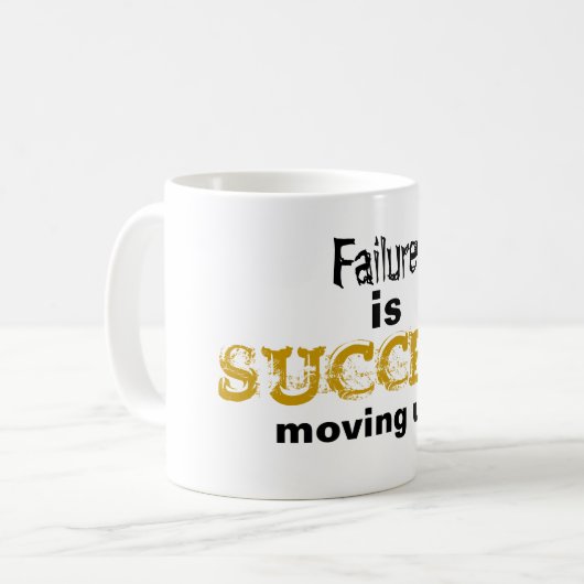 Mislukking is succes dat omhoog beweegt koffiemok (Voorkant links)
