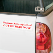 Mislukking nu uit Irak volbracht! Bumpersticker (Op Truck)