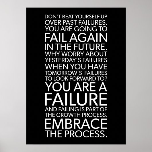 Mislukking zet het proces in, Gym, Hustle, Succes Poster (Voorkant)