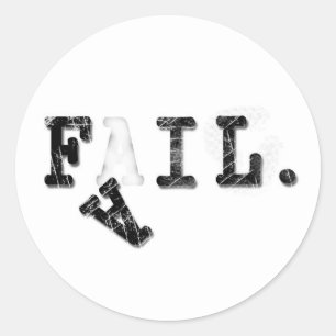 mislukt. ronde sticker