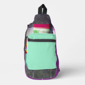 Mislukte laaddonker glitch art abstract raster sling bag (Voorkant)